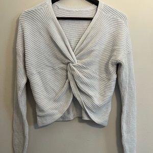 Hollister Reversible White Twist-tie Sweater